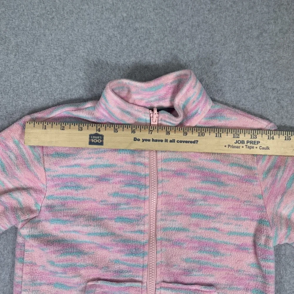 Eddie Bauer Fleece Jacket Kids XS 5/6 Pink Space Dye Full Zip Mock Neck